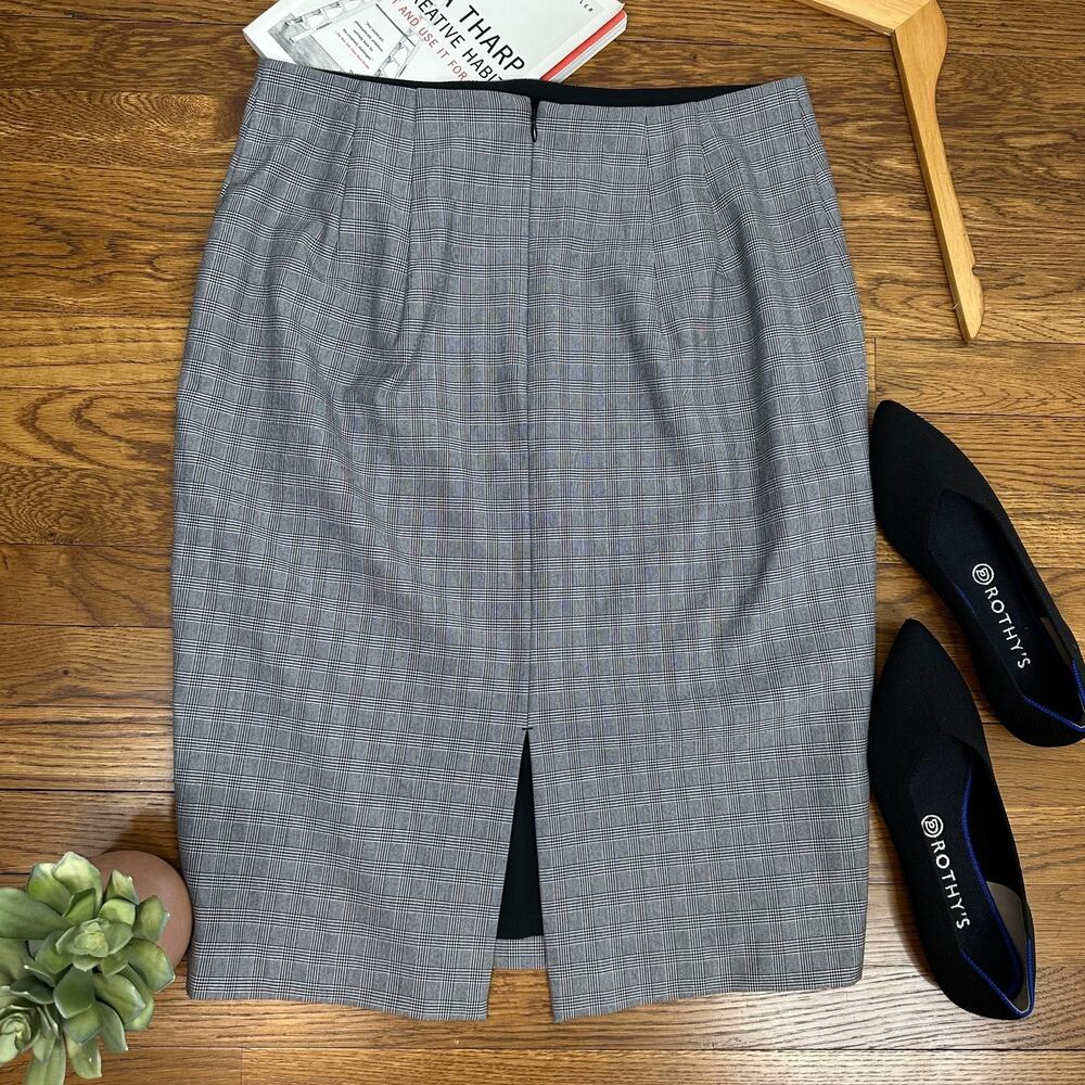 Express Gray & Black Plaid Straight Pencil Skirt - Picture 6 of 8